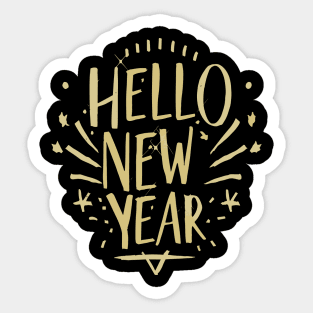 Hello New Year Sticker